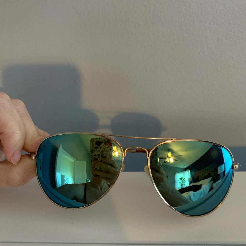 Green and gold aviators